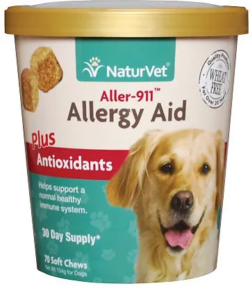 15% OFF: NaturVet Aller-911 Allergy Aid Plus Antioxidants Soft Chew Supplement For Dogs 70 count