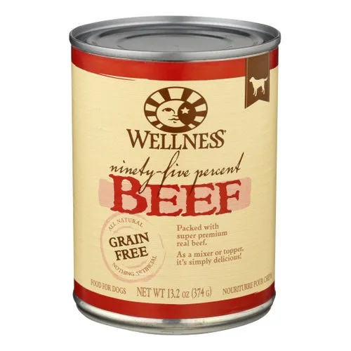 95% Beef Canned Dog Food 13.2 Oz By Wellness