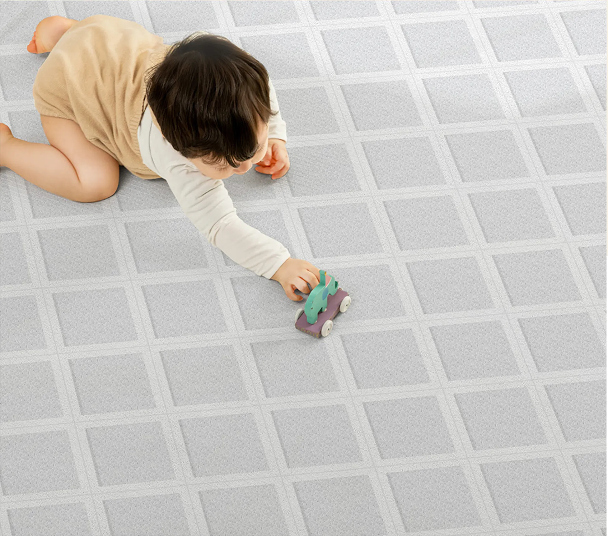 Baby Bubble Safety Mat - Mild Waffle - 82.7 x 59 inches