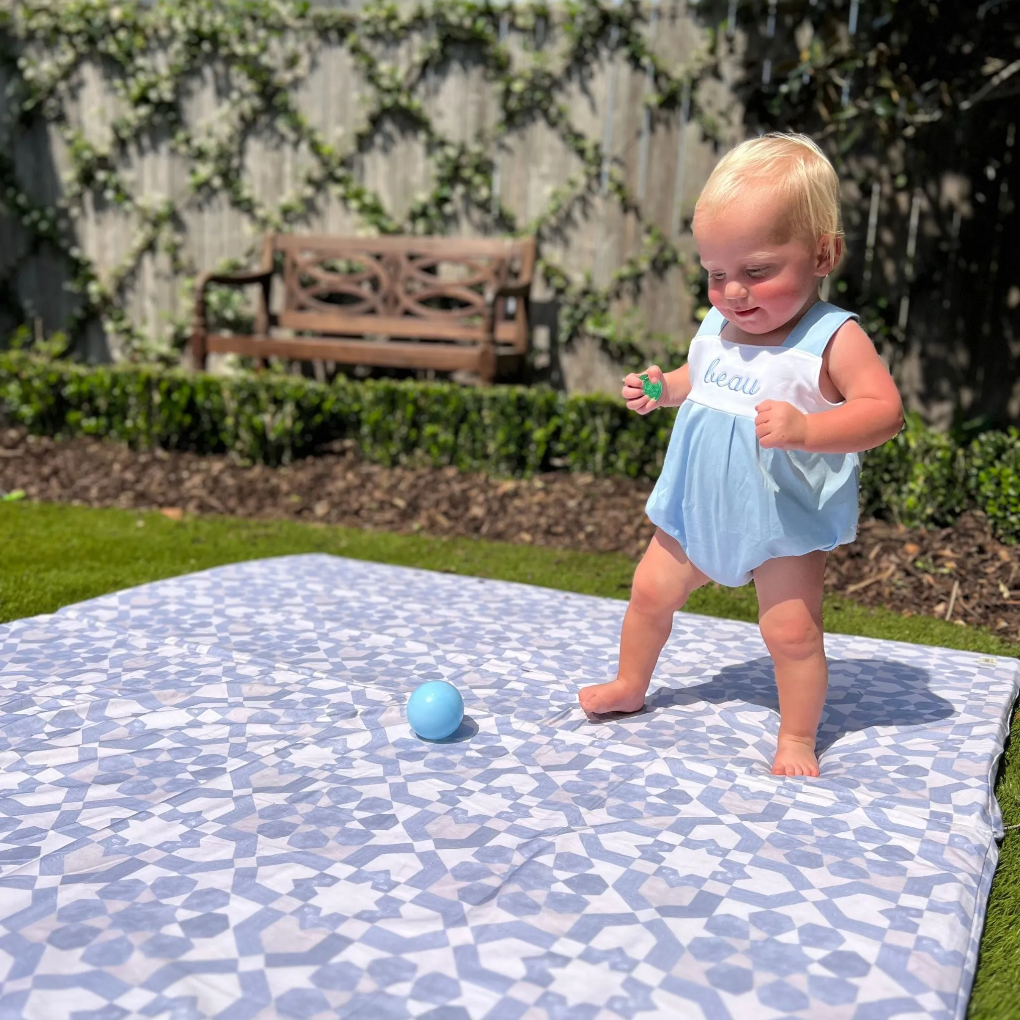 Blue Tile Padded Playmat