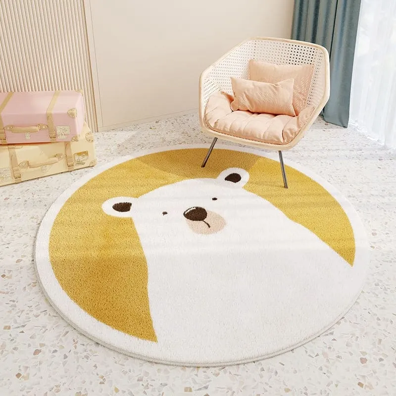 Cartoon Animals Floral Round Rugs & Mats