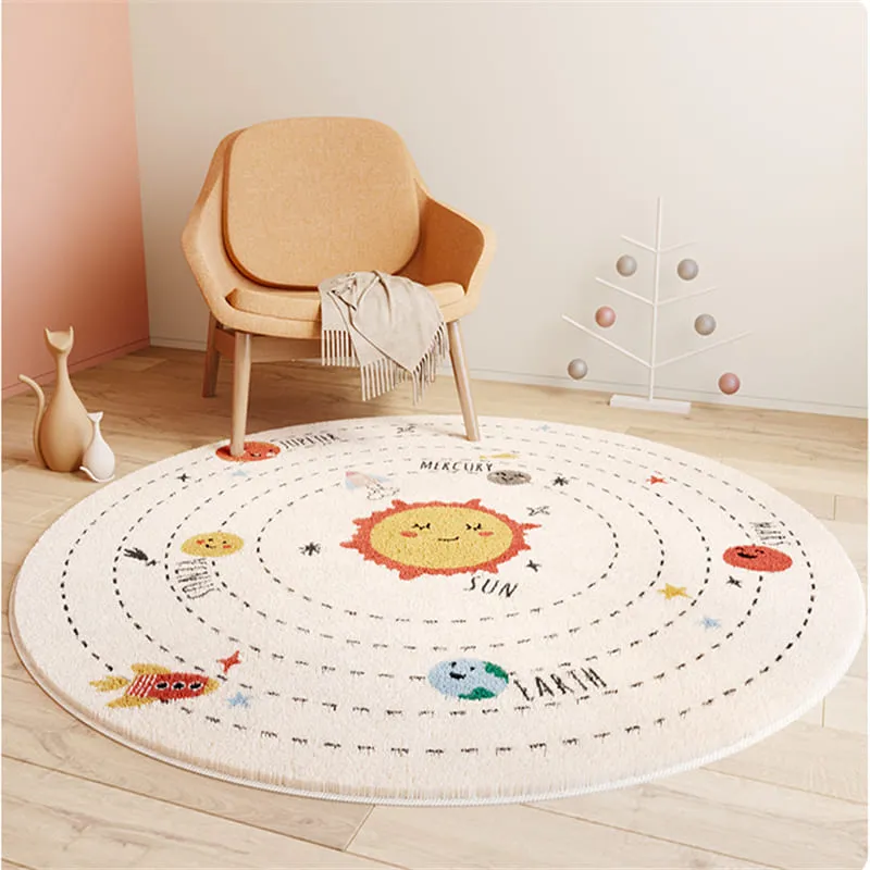 Cartoon Animals Floral Round Rugs & Mats