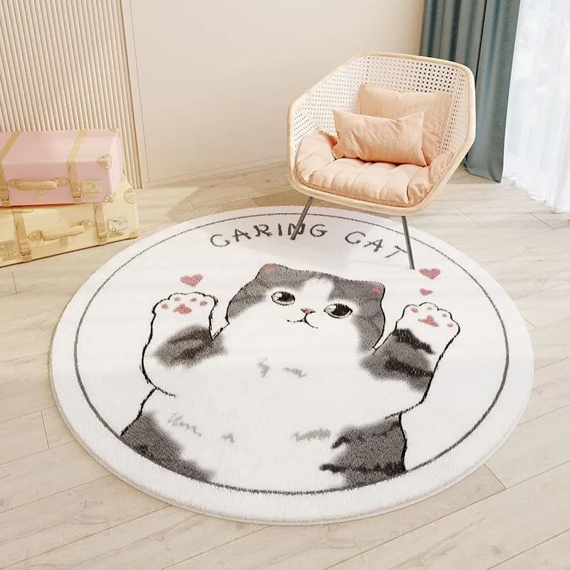 Cartoon Animals Floral Round Rugs & Mats