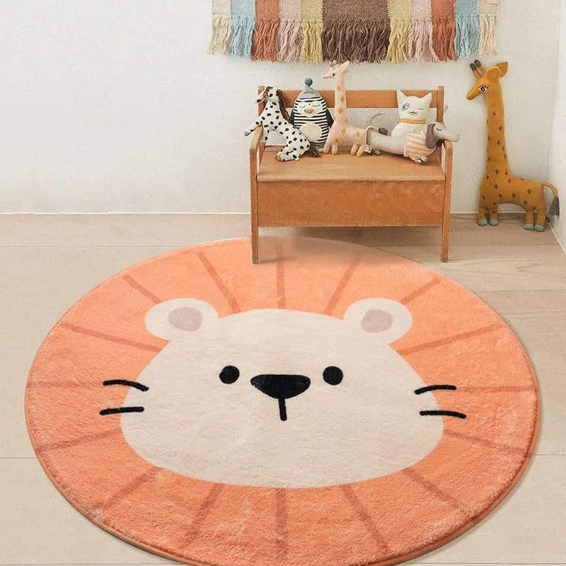 Cartoon Animals Floral Round Rugs & Mats