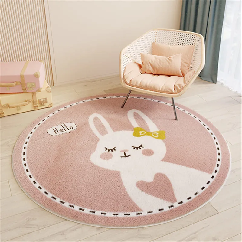 Cartoon Animals Floral Round Rugs & Mats