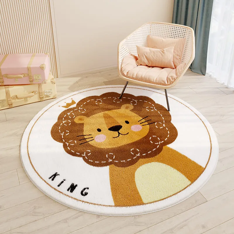 Cartoon Animals Floral Round Rugs & Mats