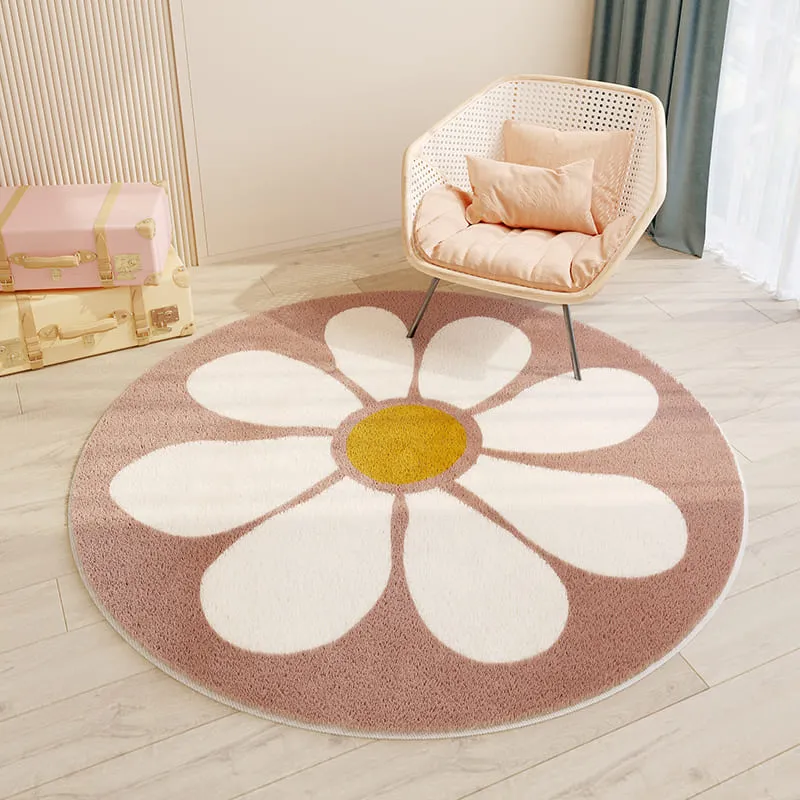 Cartoon Animals Floral Round Rugs & Mats