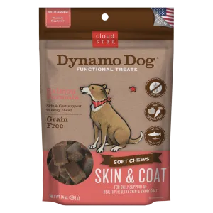 Cloud Star Dynamo Dog Functional Soft Chews Skin and Coat Salmon Dog Treats