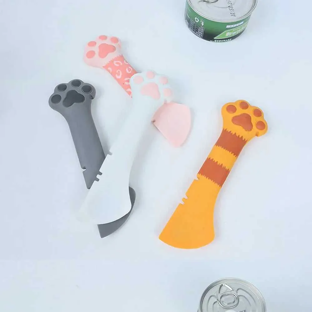 Cute Cats Paw Multifunction Pets Canned Spoon Plastic Jar Opener