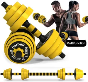 DDFE Adjustable Dumbbell Barbell Lifting Set 40.4lb New Dumbbell Barbell Set for Men,Women,Beginners,Home with Four 4lb. Four 2.8lb.Four 3.3lb.Weights, 2 Dumbbell Bars,1 Barbell Connecting Rod