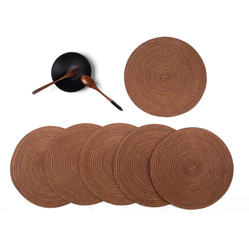 Dining Table Mat 6-Piece Set round Place Heat Proof Mats