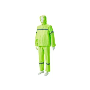 DROMEX LIME GREEN RUBBERIZED RAIN SUIT WITH REFLECTIVE SIZE 2XL