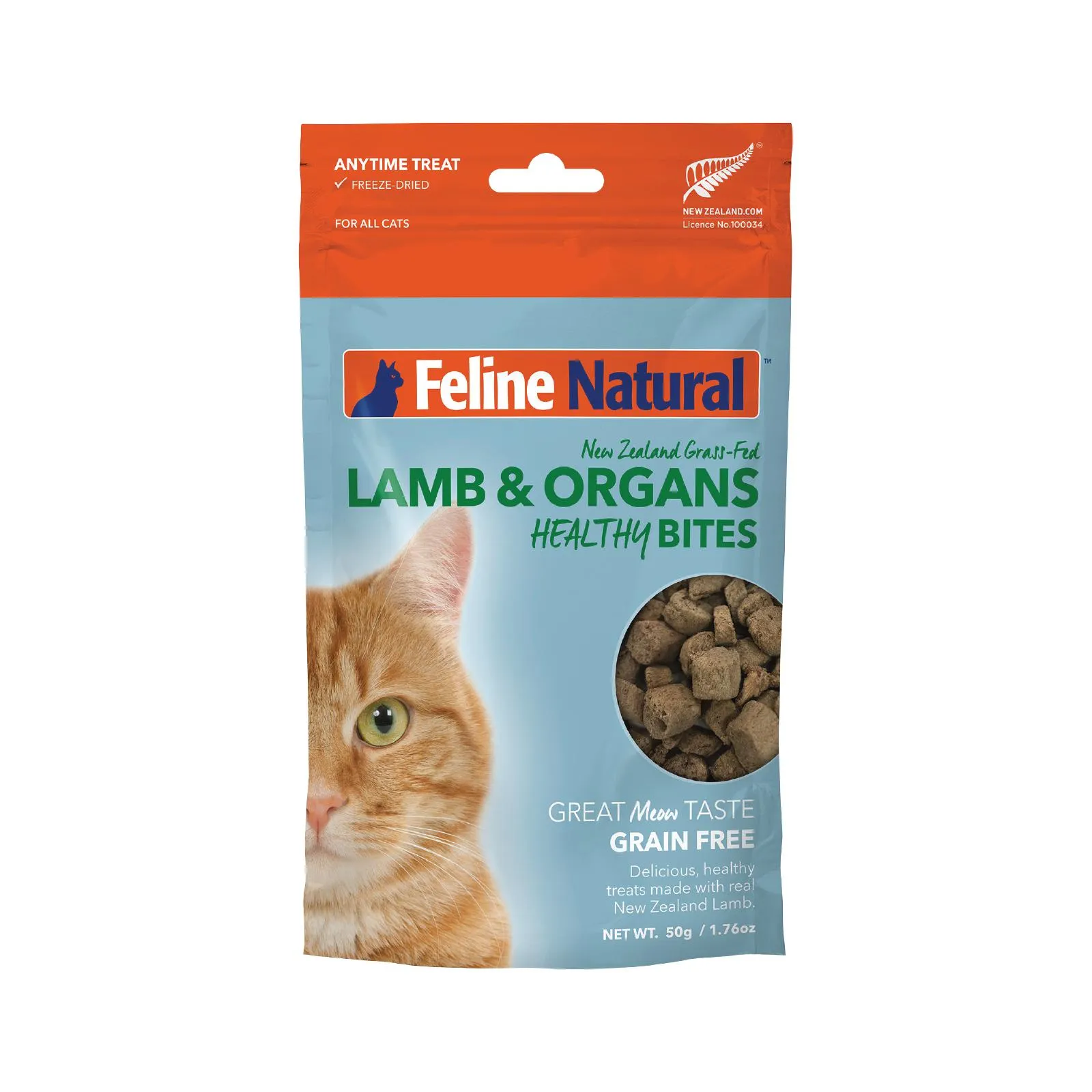 Feline Natural Lamb Healthy Bites Freeze Dried Cat Treats 50g