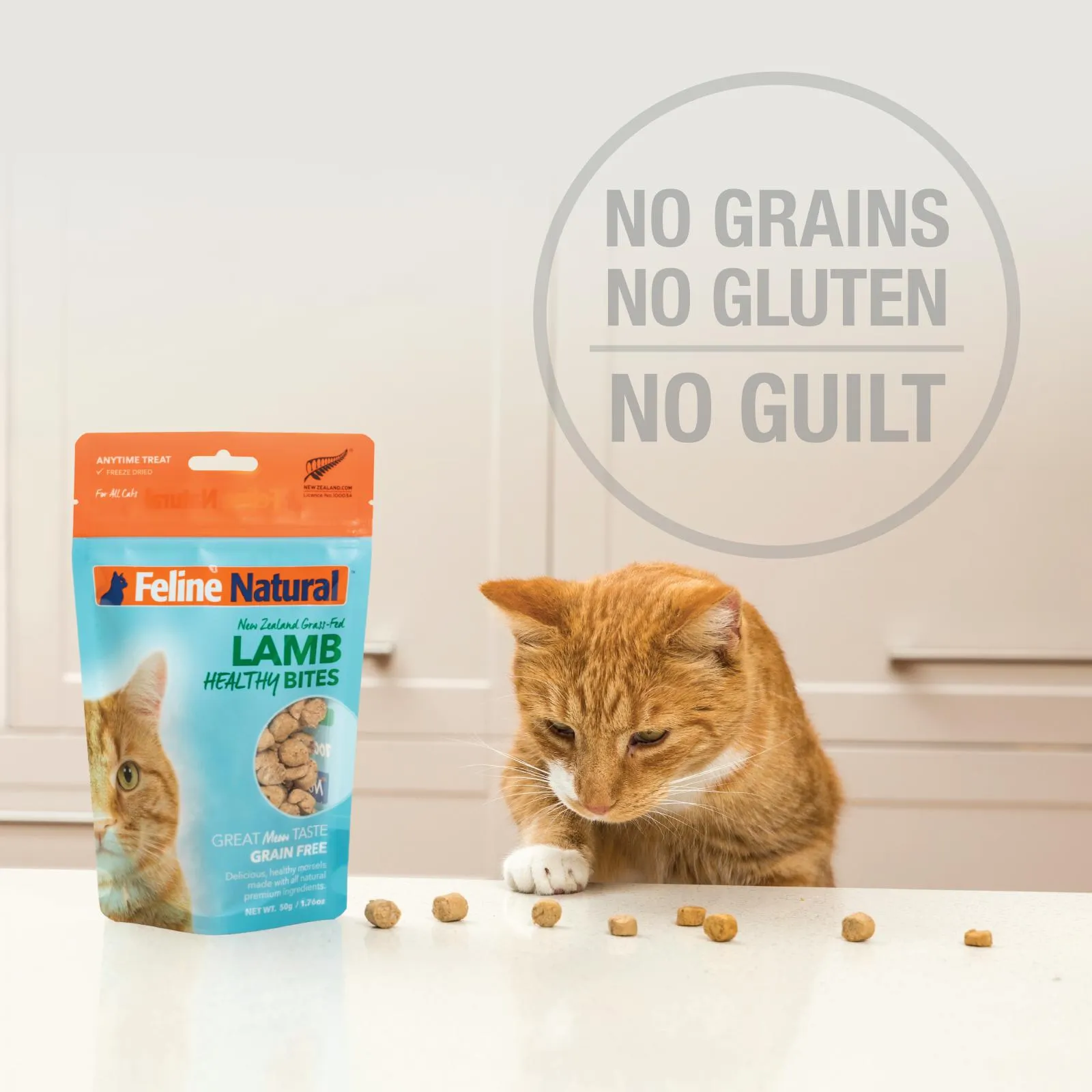 Feline Natural Lamb Healthy Bites Freeze Dried Cat Treats 50g