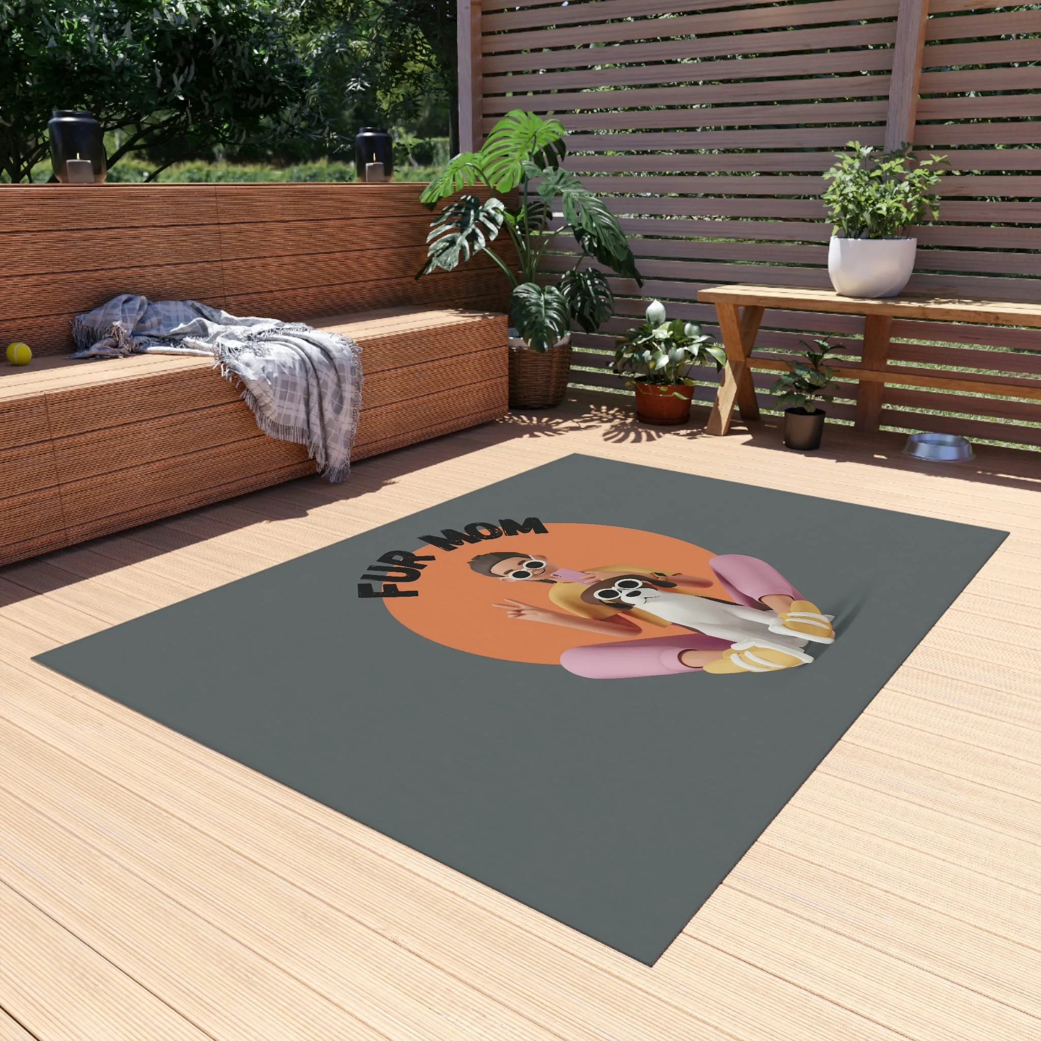 Fur Mom Dog POD Outdoor Rug