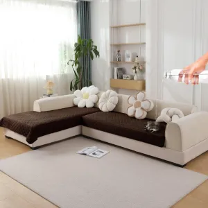 HOKIPO 3 2 L-Shape Sofa Mat - Waterproof, Anti-Slip, Quick Dry, Brown