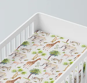 Mama Shack - Wild Safari Muslin Fitted Cot Sheet