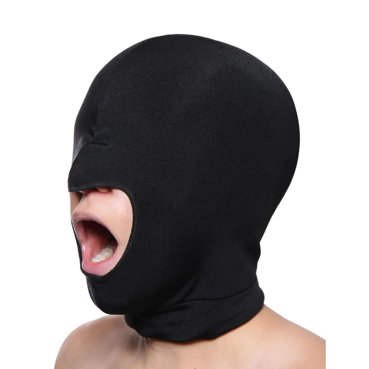 Master Series Blow Hole Open Mouth Spandex Hood Black