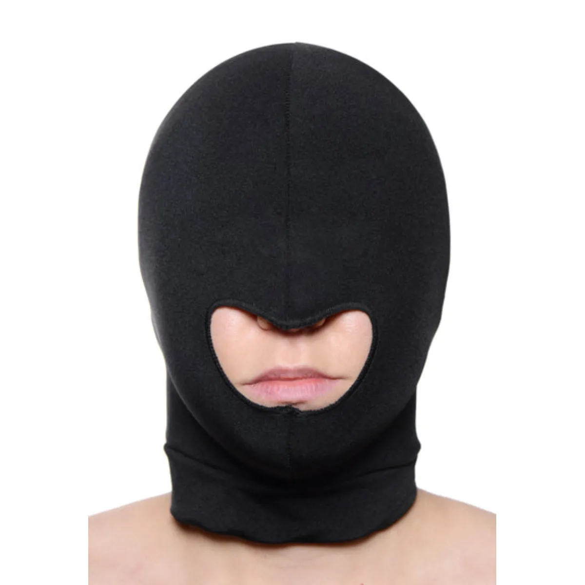 Master Series Blow Hole Open Mouth Spandex Hood Black