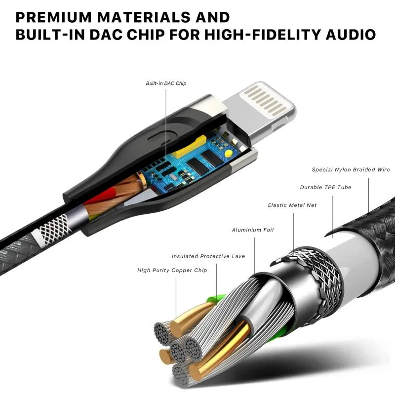 MFi Lightning to 3.5mm Male Audio Cable (4FT)