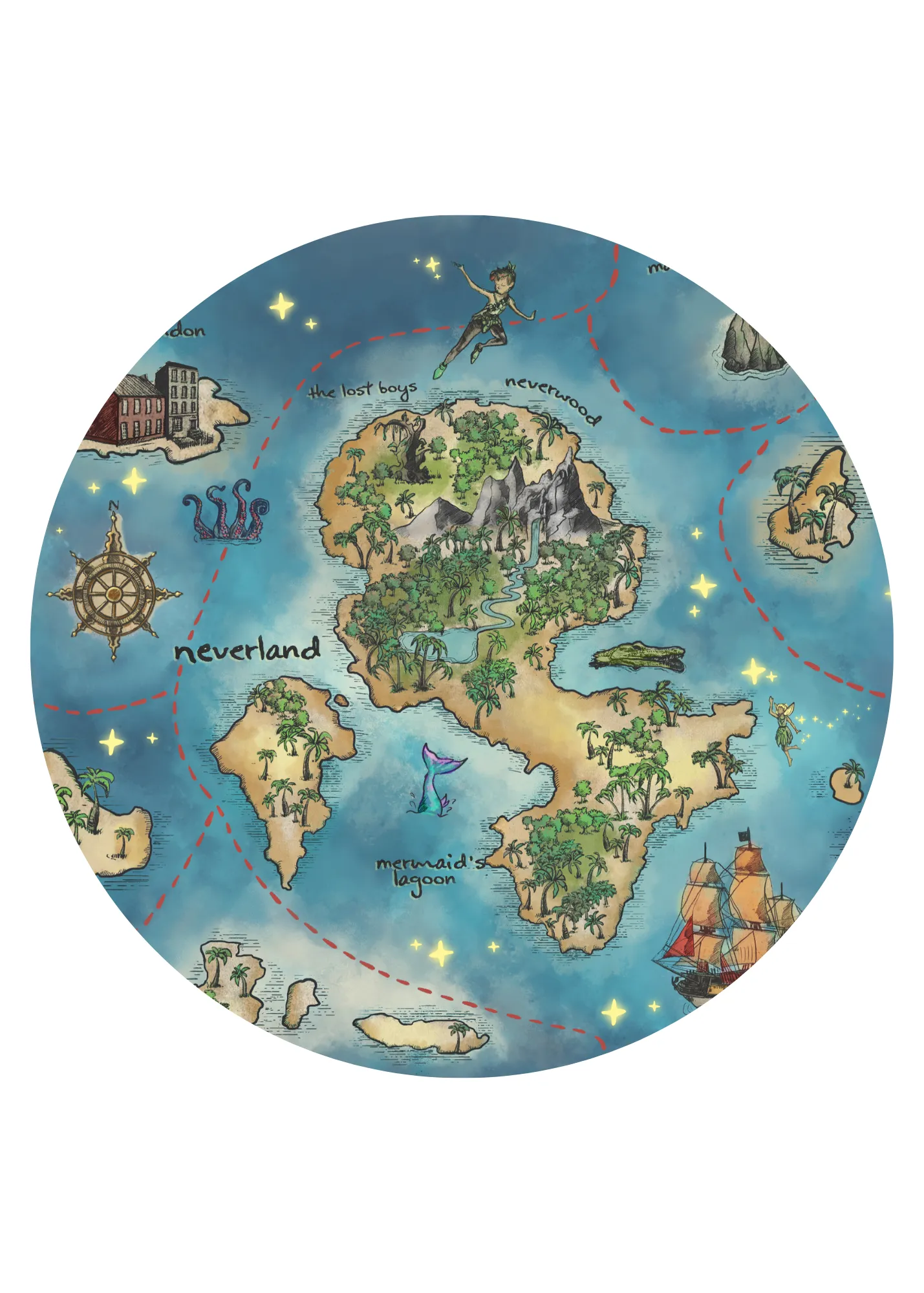 Neverland Map Swaddle Blanket