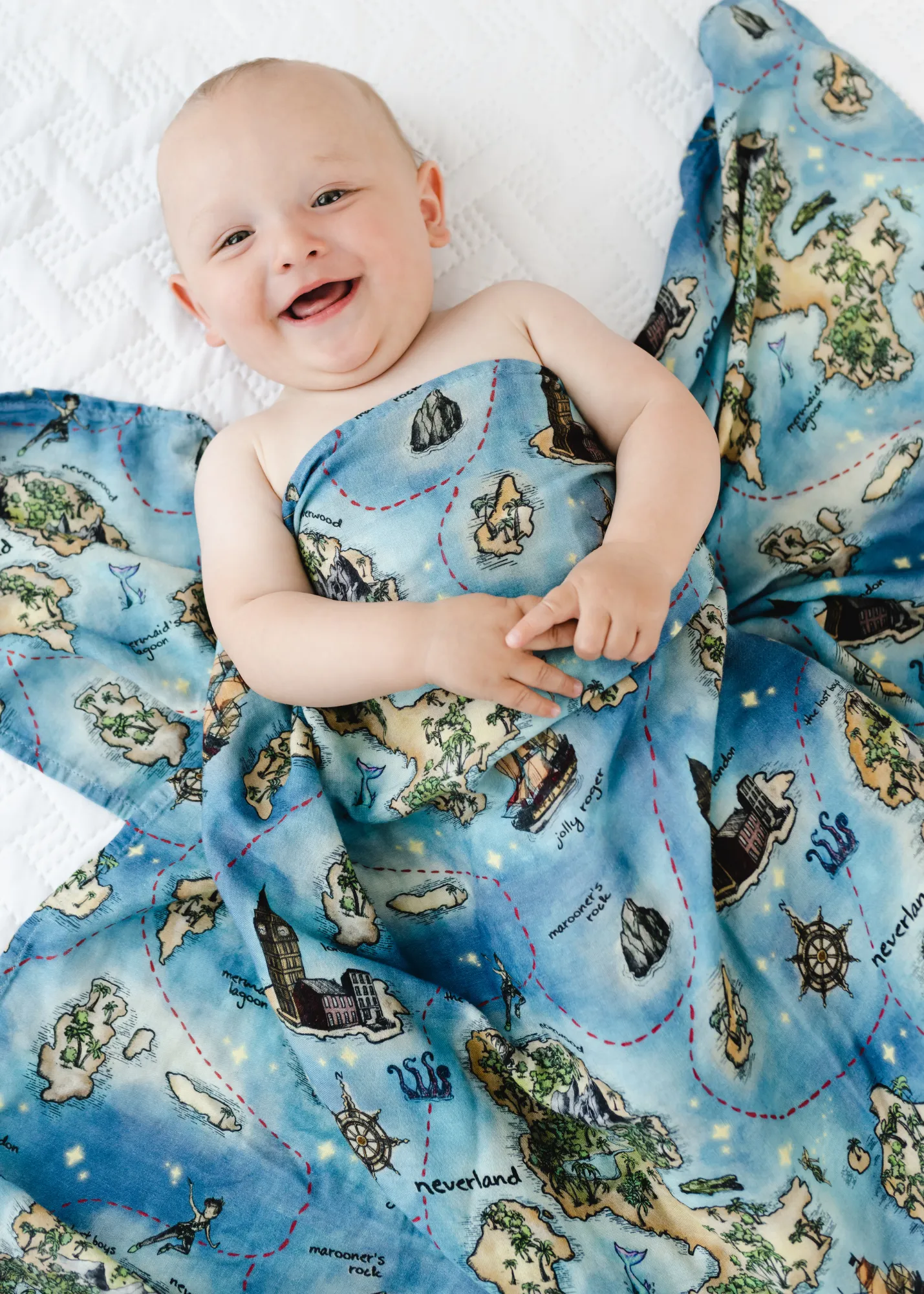 Neverland Map Swaddle Blanket