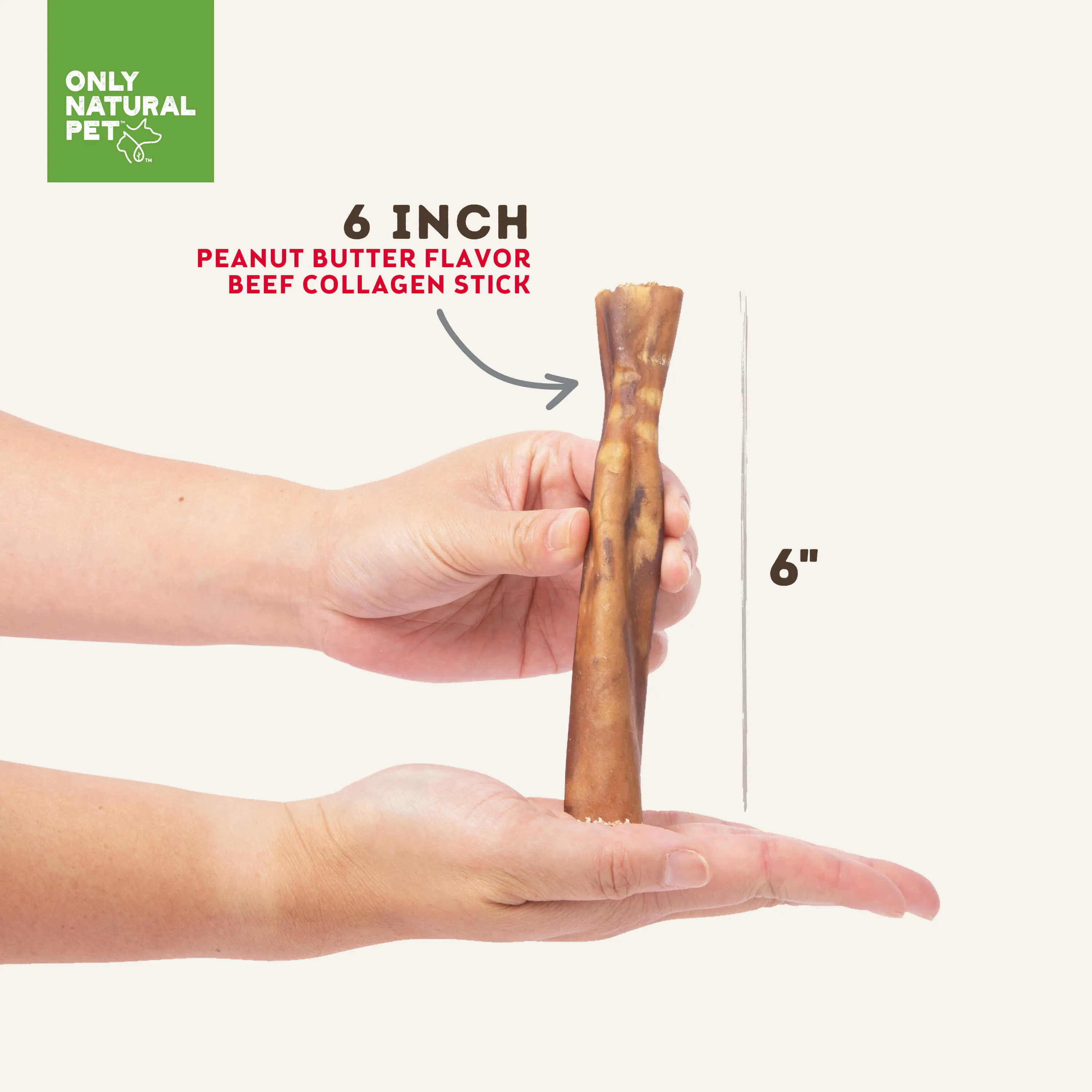 Only Natural Pet Collagen Beef Stick Peanut Butter Flavor Dog Bone