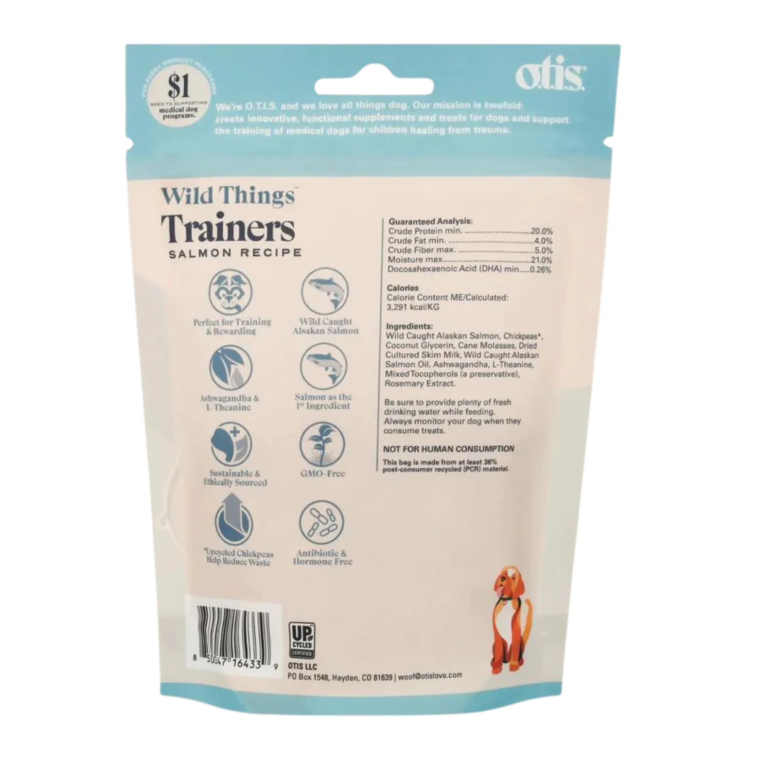 Otis Wild Things Salmon Recipe Trainers Dog Treats 4 oz