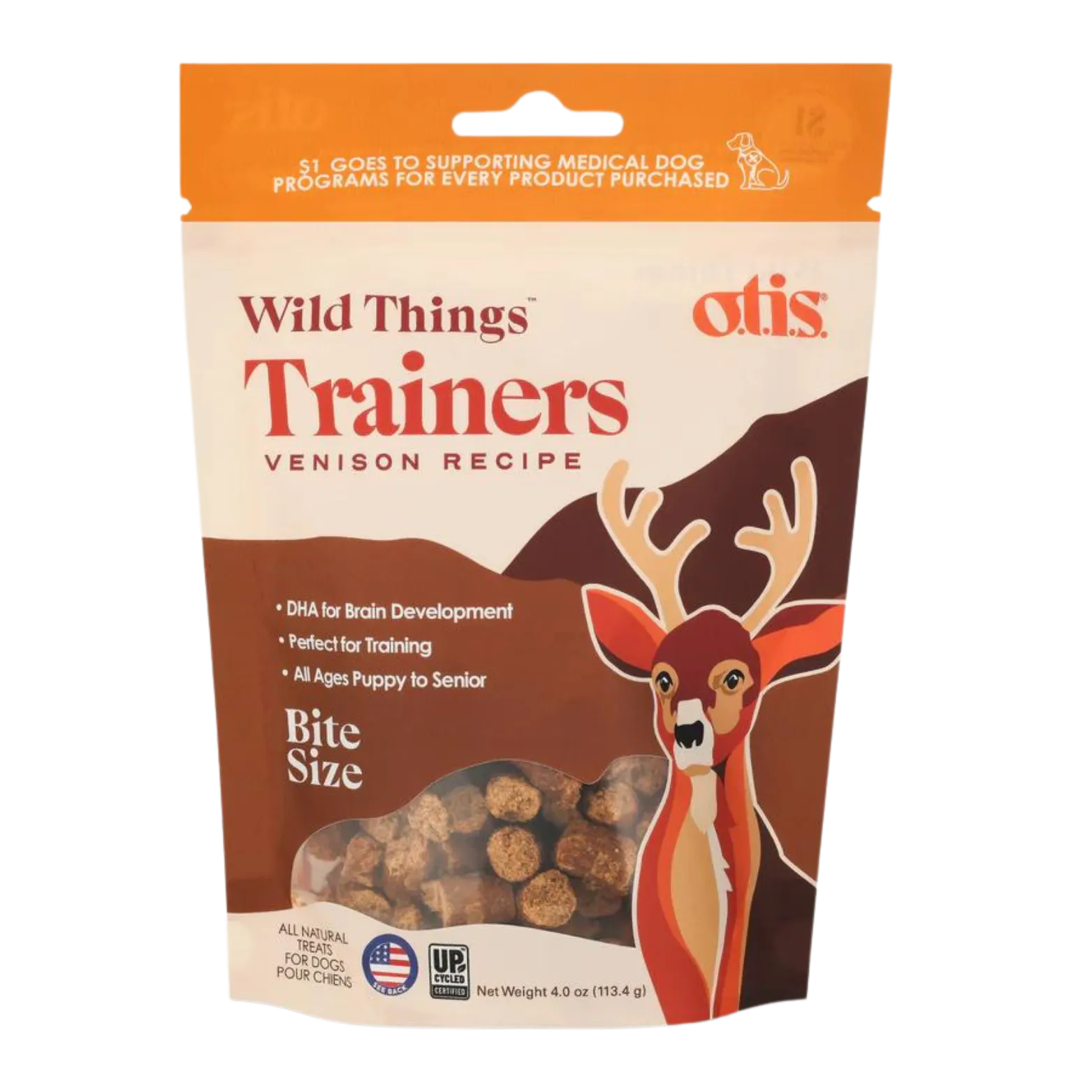 Otis Wild Things Venison Recipe Trainers Dog Treats 4 oz