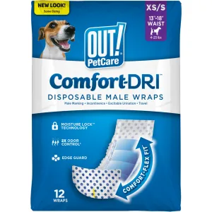 OUT! Disposable Diapers for Male Dog (33x46cm)