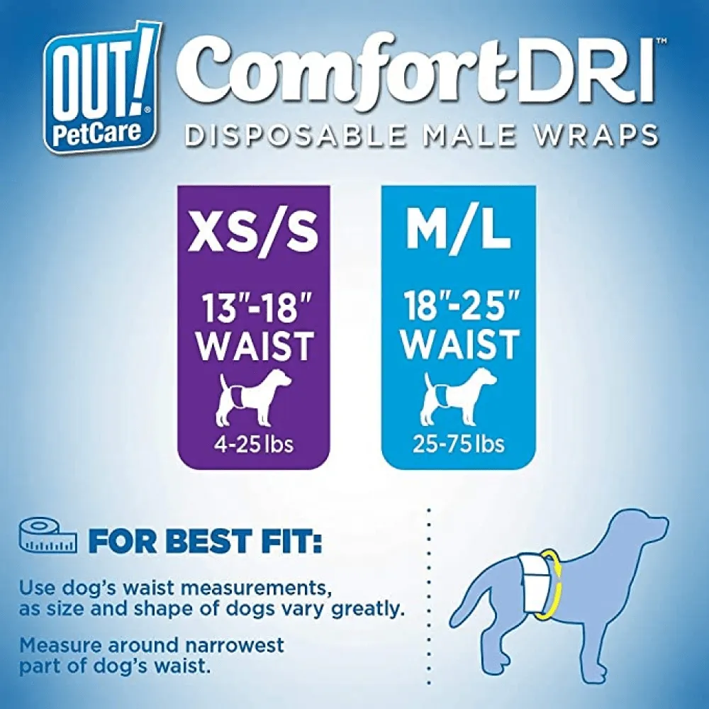 OUT! Disposable Diapers for Male Dog (33x46cm)