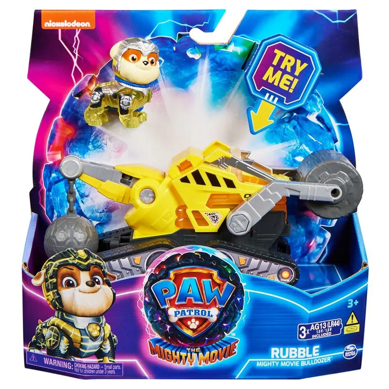 PAW Patrol The Mighty Movie Theme Vehicle Rubble Mighty Movie Bulldozer