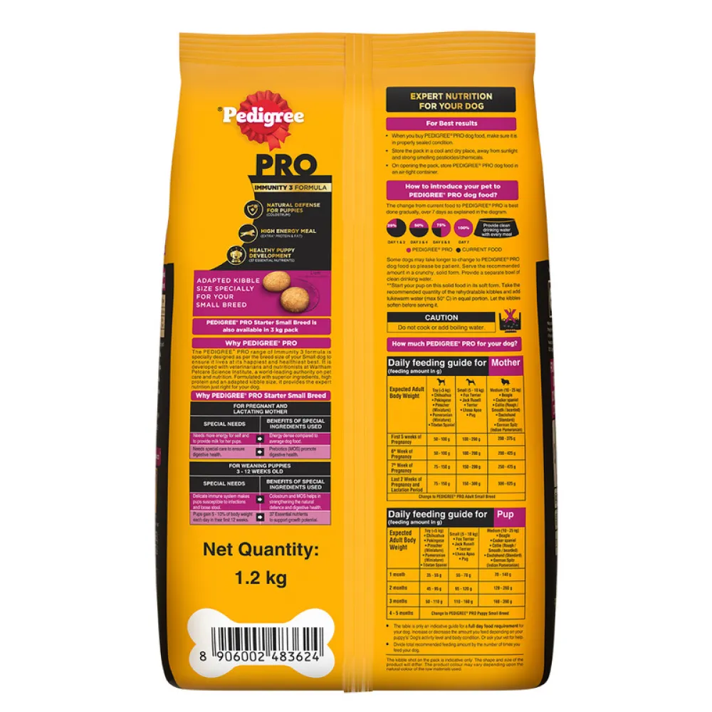 Pedigree PRO Expert Nutrition Lactating/Pregnant Mother & Puppy Starter (3 to 12 Weeks) Small Breed Dog Dry Food