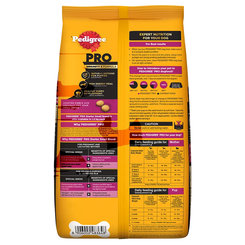 Pedigree PRO Expert Nutrition Lactating/Pregnant Mother & Puppy Starter (3 to 12 Weeks) Small Breed Dog Dry Food