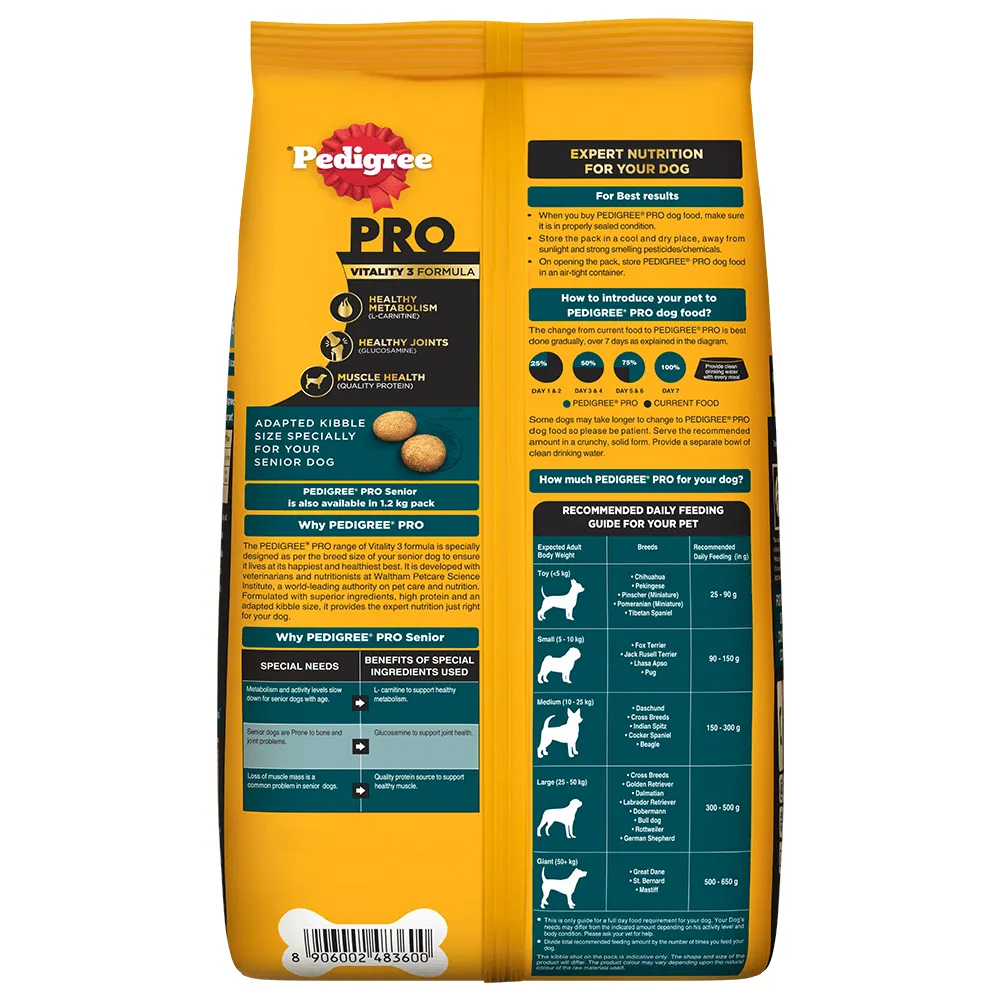 Pedigree PRO Expert Nutrition Senior(7  Years) Adult Dog Dry Food