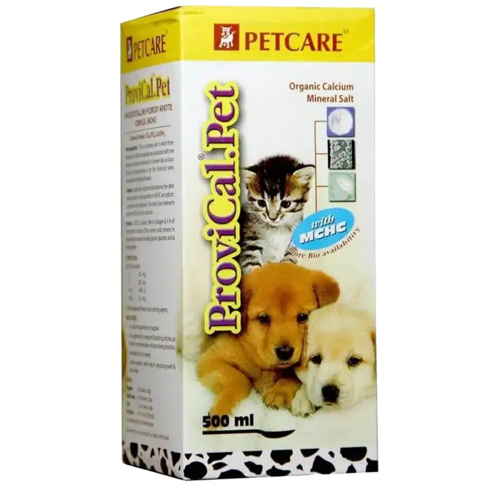 Petcare Provical Pet Calcium Syrup (500ml) and Proviboost Multivitamin Syrup (500ml) Combo for Dogs & Cats