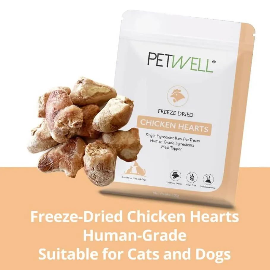 PetWell Freeze Dried Chicken Hearts