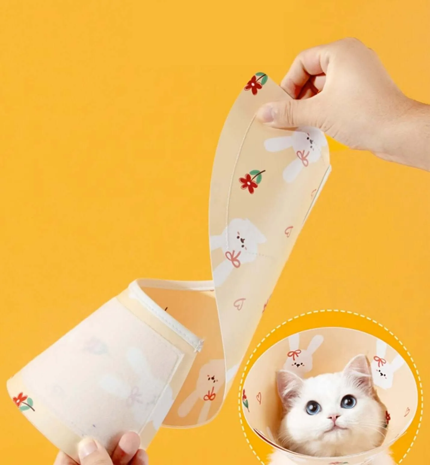 PVC Cartoon Cat Cone Anti-Bite Elizabethan Waterproof Recovery Collar