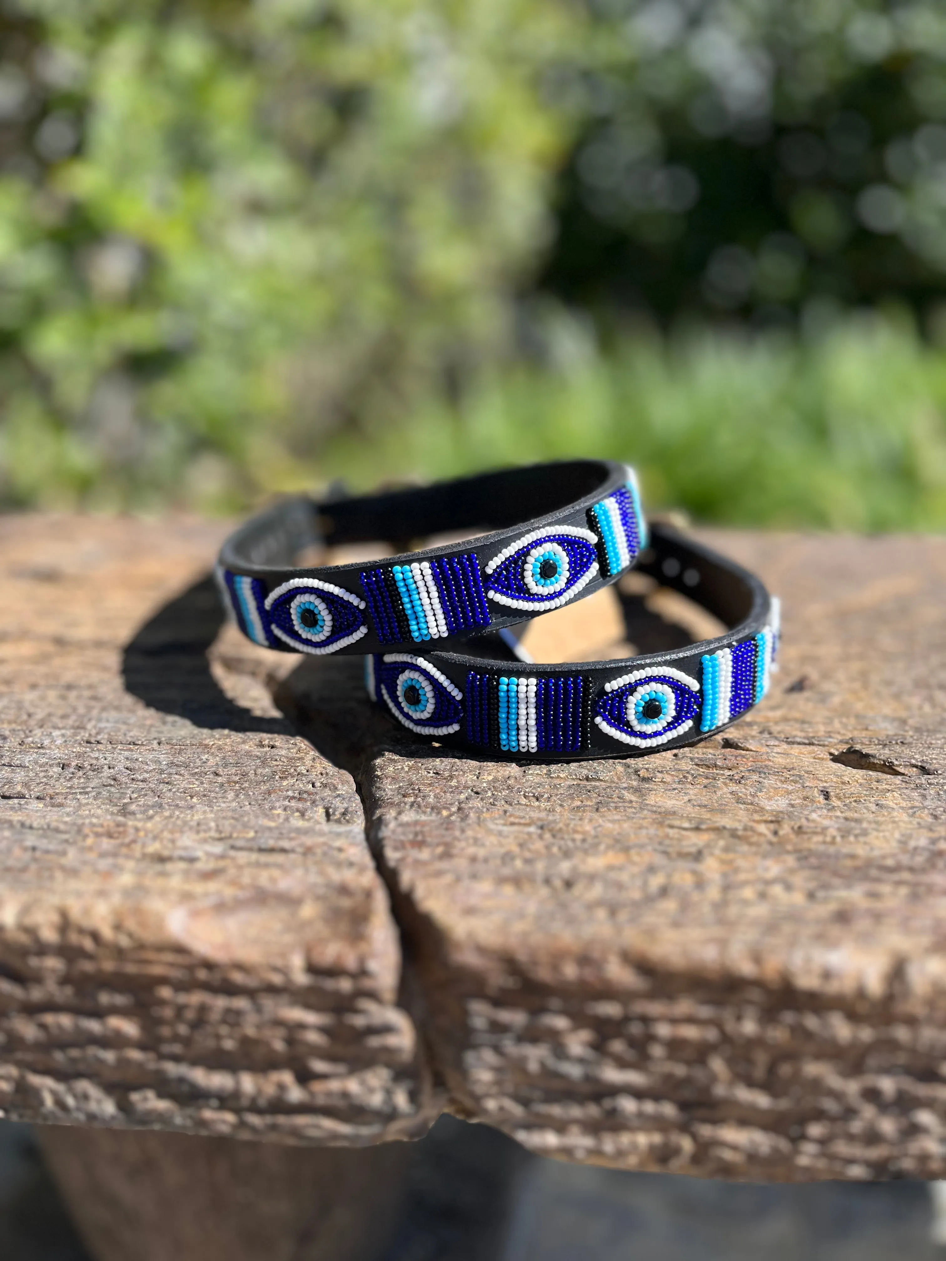 "Evil Eye" Beaded Dog Collar