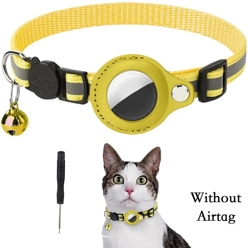 Reflective Cat Collar with Airtag Tracker