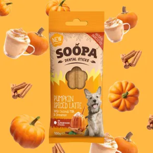 Soopa Pumpkin Spiced Latte Dental Sticks Dog Chew