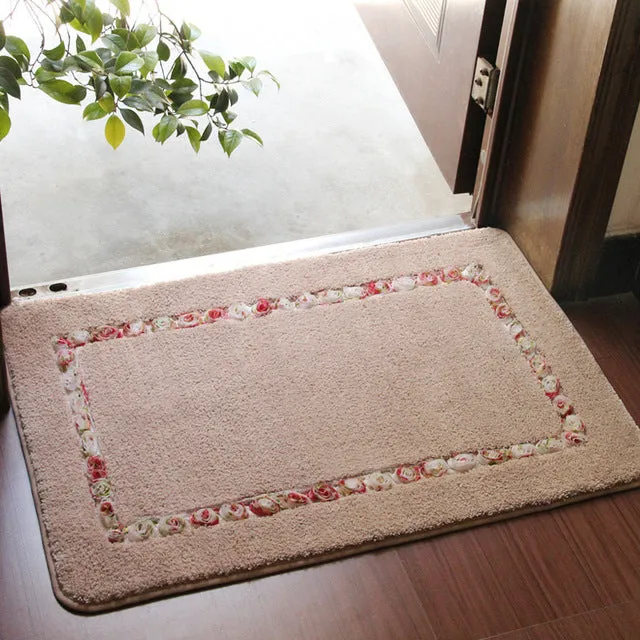 Thicken Breathable Suede Material Bathroom Mats Set Non-slip Bath Mats Floor Mat Bath Rug Doormat Kitchen Carpet Bath Mat