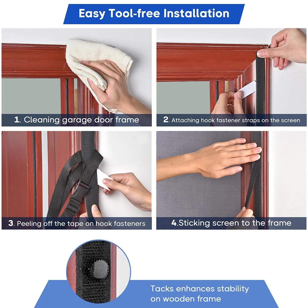 Yescom Magnetic Garage Screen Door for 2 Car Garage 16x7ft