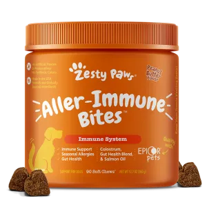 Zesty Paws Dog Aller-Immune Bites Peanut Butter 90soft chews