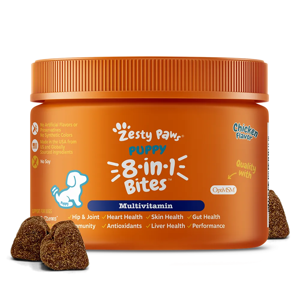 Zesty Paws Puppy 8-in-1 Multivitamin Bites Chicken 90soft chews