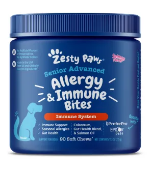 Zesty Paws Senior Advanced Allergy & Immune Bites Dog Supplements (Salmon Flavour)