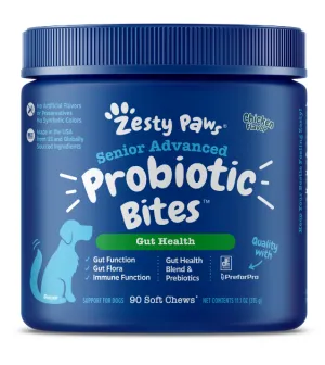 Zesty Paws Senior Advanced Probiotic Bites Dog Supplements (Chicken)